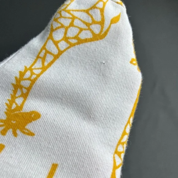 Milkbarn Gold Giraffes Organic Cotton Knit Snap Front Footie Size 3-6M - Picture 10 of 10